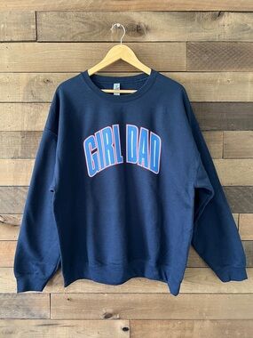 Barstool Men's Girl Dad Gildan Heavy Blend Crewneck Sweatshirt Navy Size XL